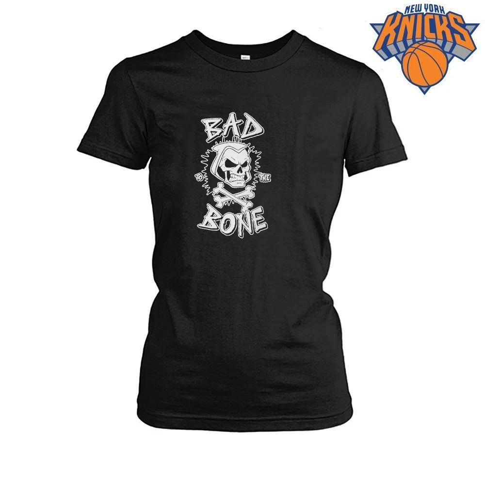 Bad To The Bone Skull Skeleton Crossbones Rock Graphic T Shirt