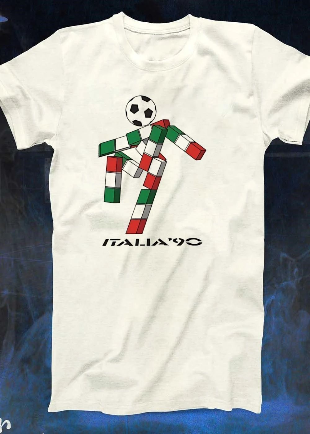 Italia 90 Logo Soccer Player Graphic T-Shirt