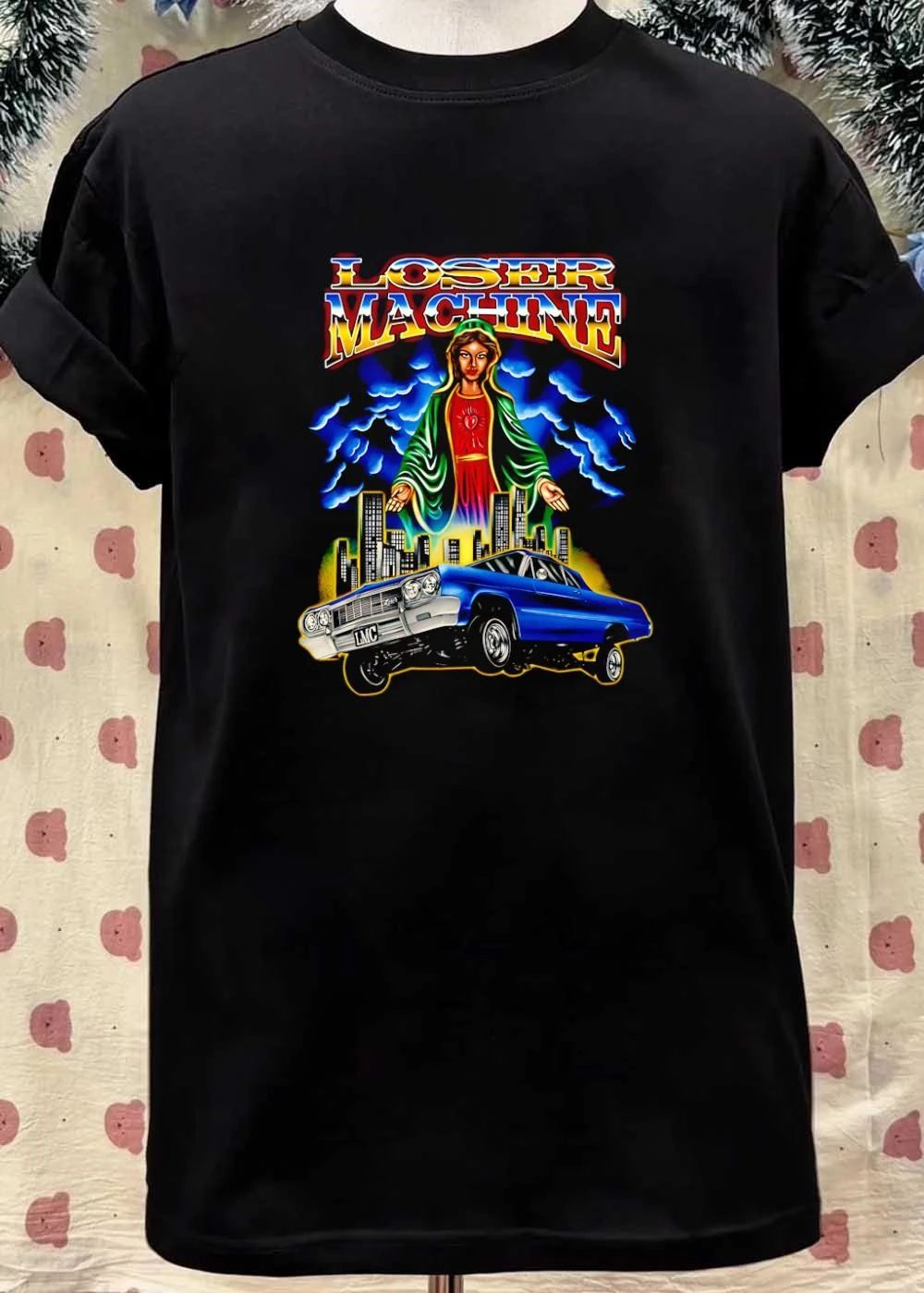 Loser Machine Our Lady Guadalupe Chevrolet Impala hydraulic lowrider LMC shirt