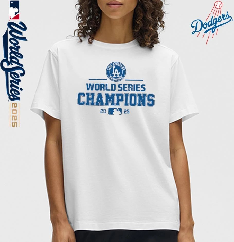 Los Angeles Dodgers 2025 World Series Champions Official Logo T-Shirt