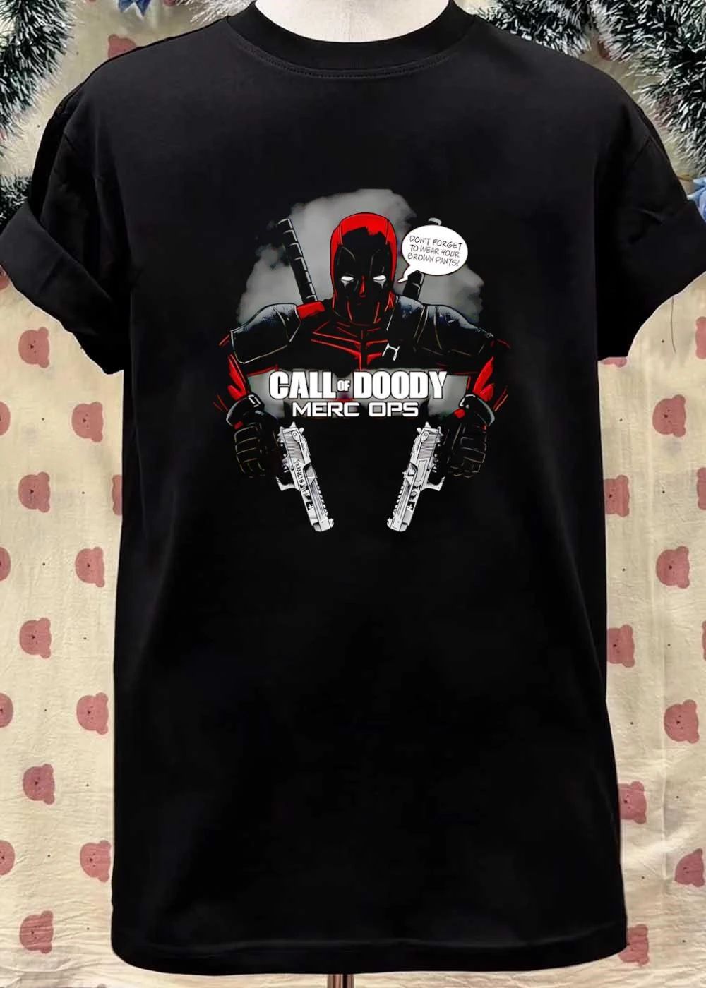 Brown Pants Call Of Doody Merc Ops Deadpool Shirt