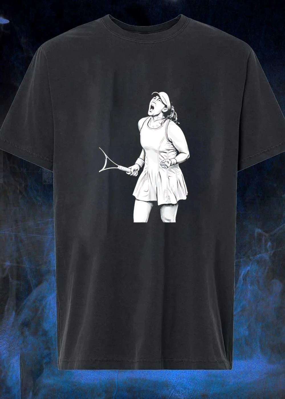 Tennis Player Celebrating Victory Power Grit Determination Unisex T-Shirt