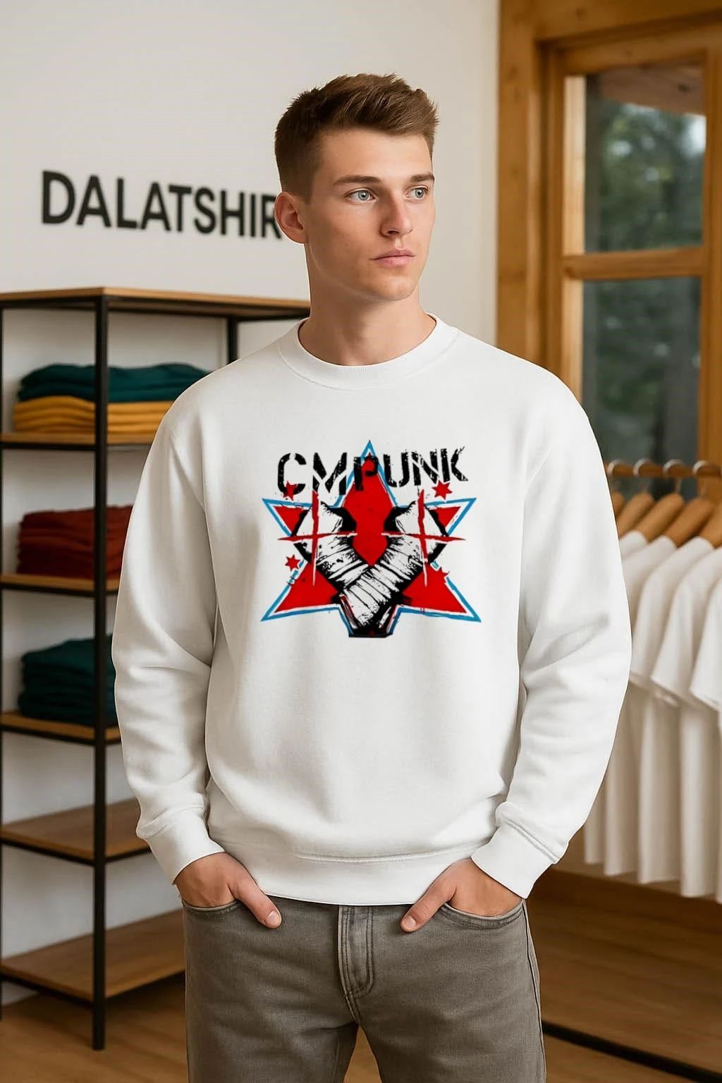CM Punk Crossed Fists Star Logo Professional Wrestling shirt