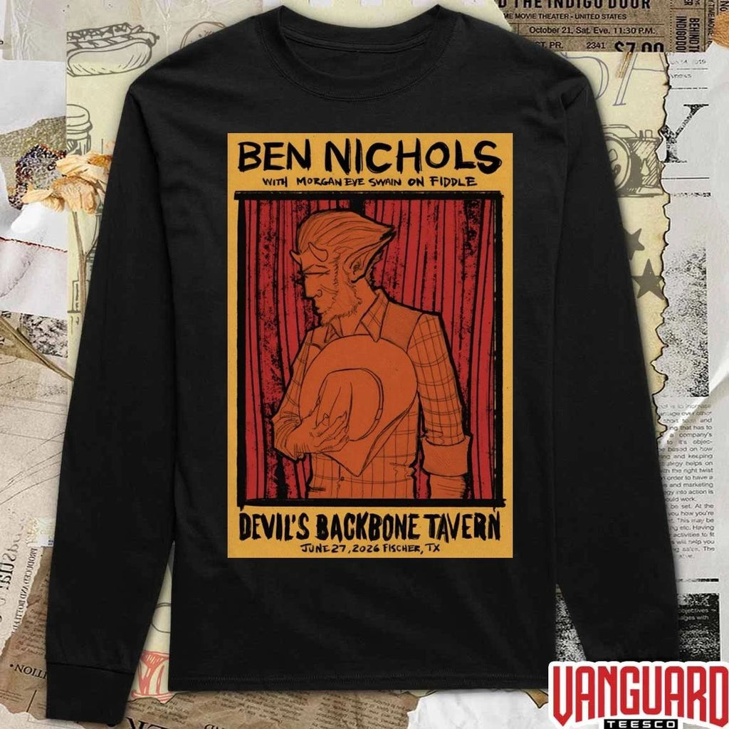 Ben Nichols Pop-Up Shop Poster June 27 2026 Devil’s Backbone Tavern Fischer TX t-shirt