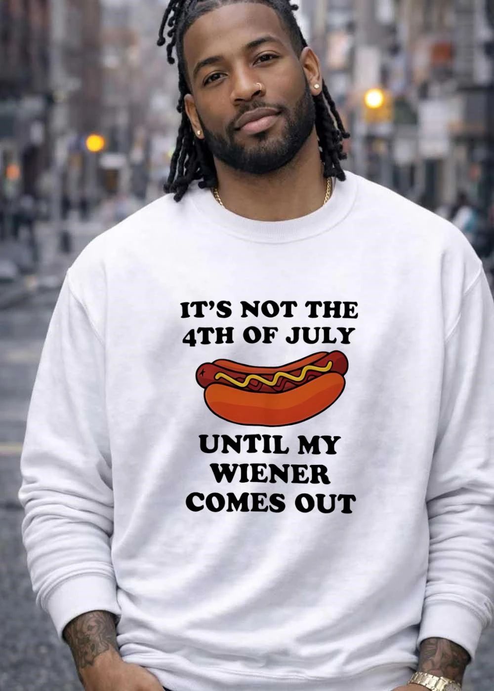 Funny Hot Dog Quote It Is Not The 4th Of July Until My Wiener Comes Out T-Shirt