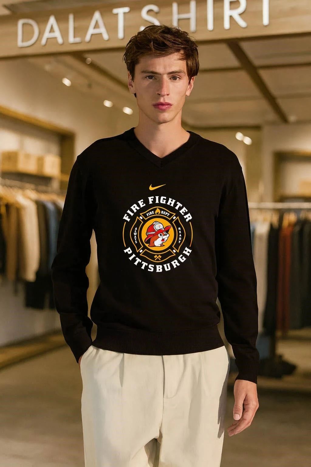 Pittsburgh Firefighter Buc-ee’s Steelers Maltese Cross T-Shirt