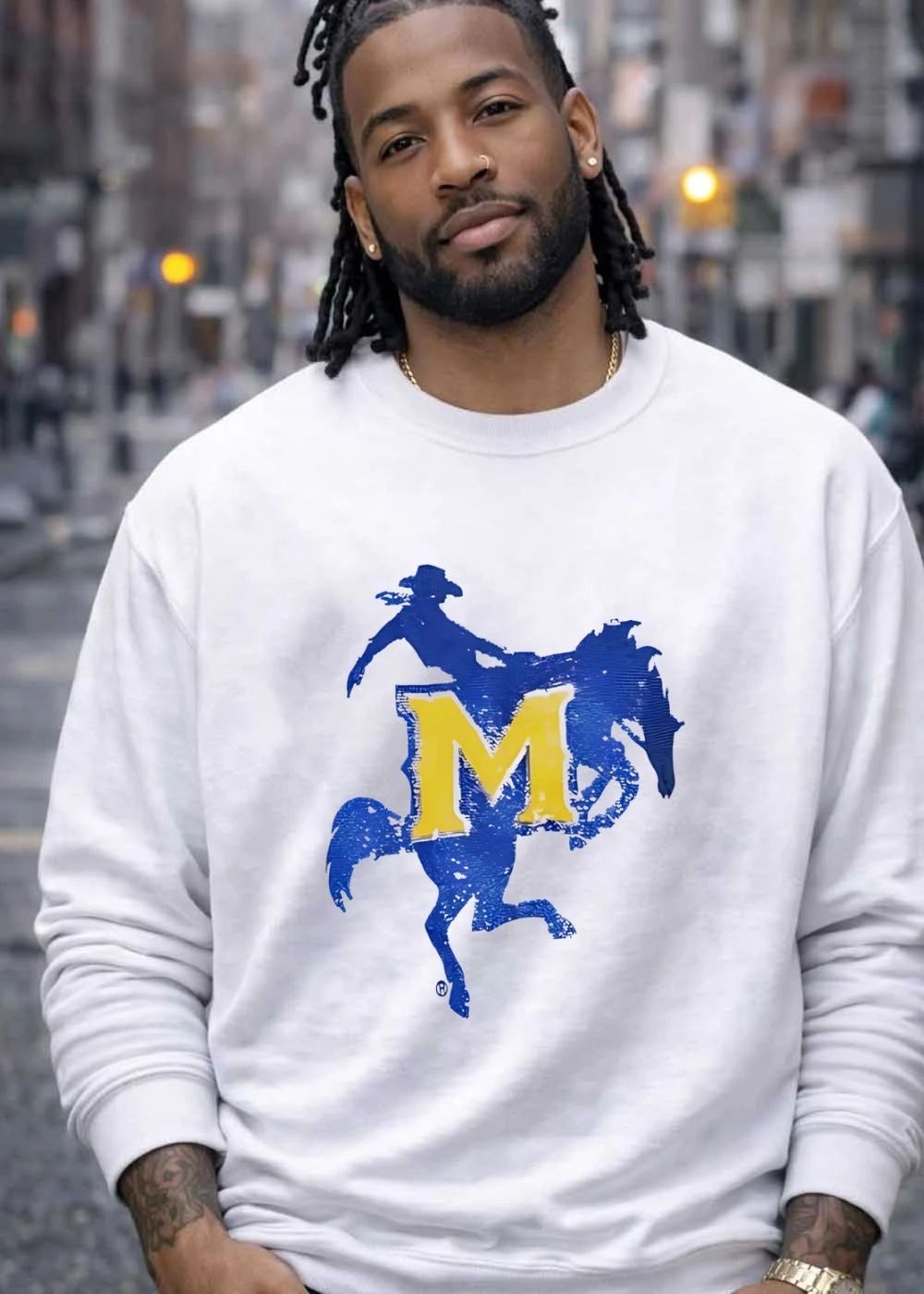 McNeese State University Cowboy Mascot M Letter Logo T-Shirt