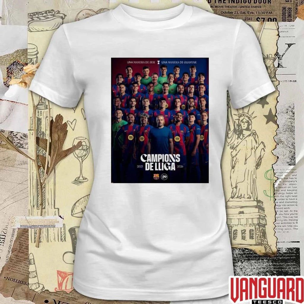 Fc Barcelona 29th La Liga Title 2025-2026 Season Poster t-shirt