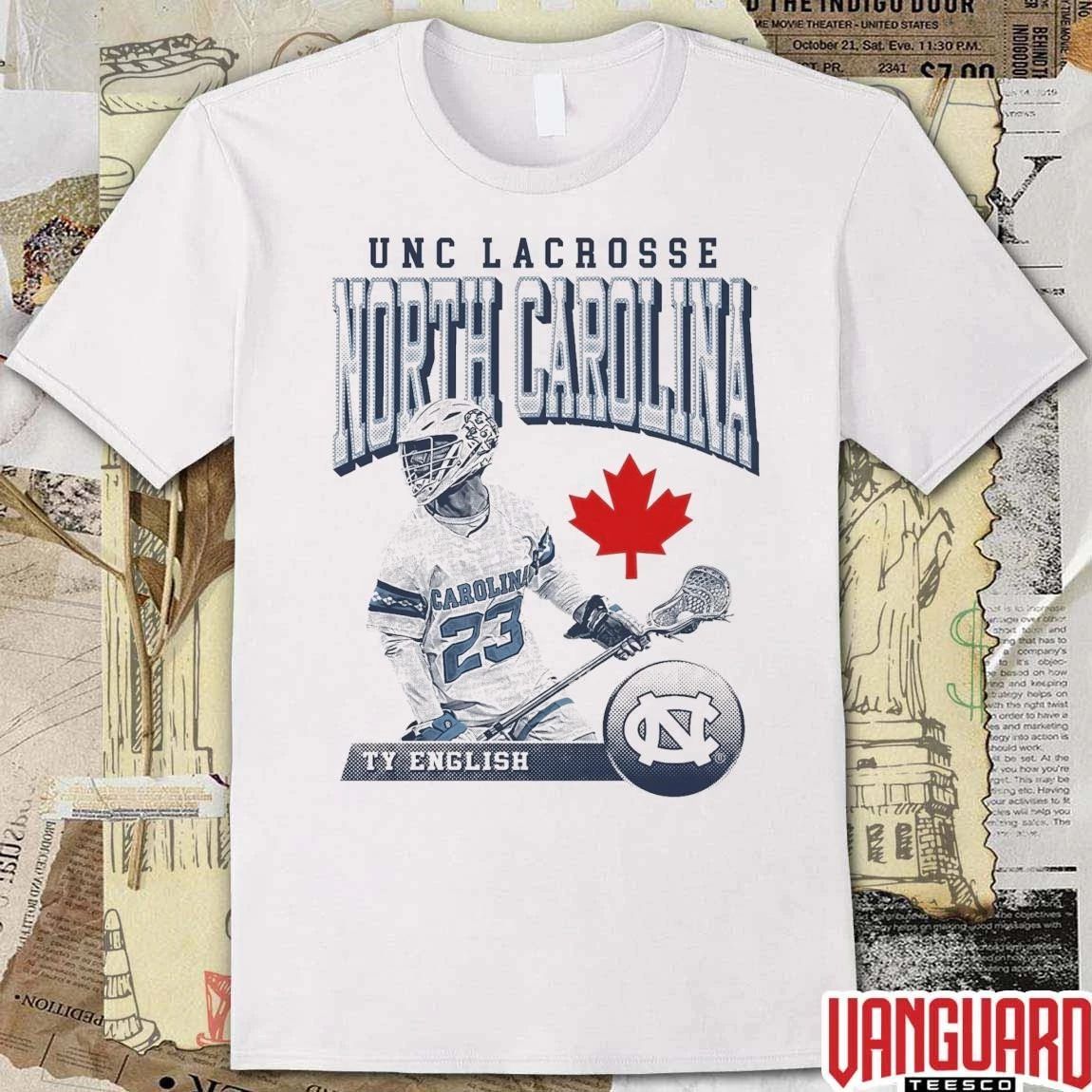 Ty English UNC Tar Heels Lacrosse Light Blue Illustrated t-shirt