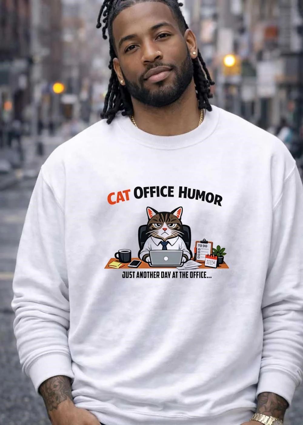 Cat Office Humor Just Another Day At The Office Laptop Desk shirt