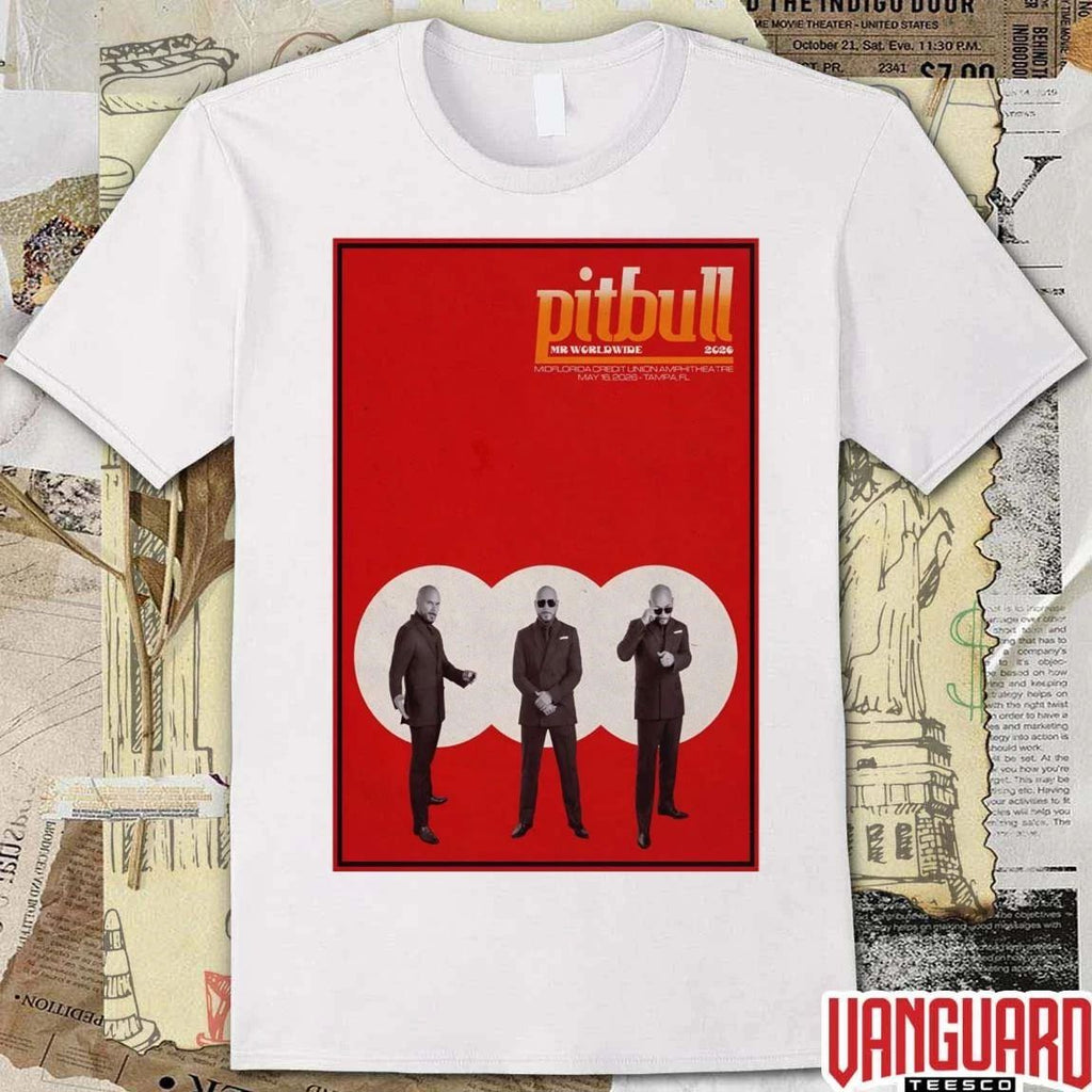 Pitbull May 16 2026 MIDFLORIDA Credit Union Amphitheatre In Tampa FL Poster t-shirt