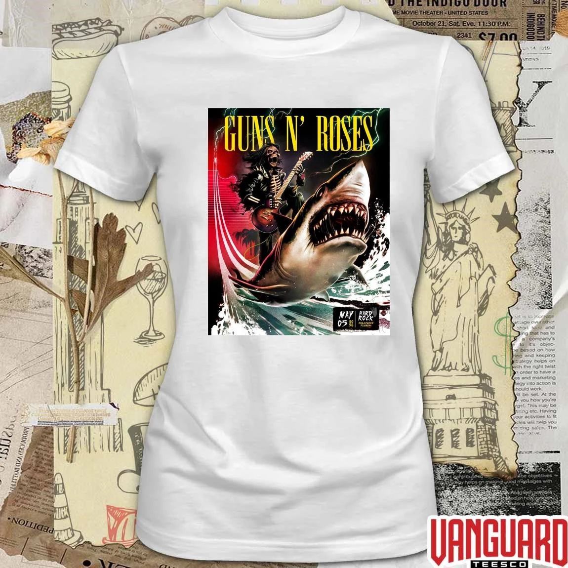 Guns N Roses Shark Attack Hard Rock Hollywood Florida May 05 2026 Poster t-shirt