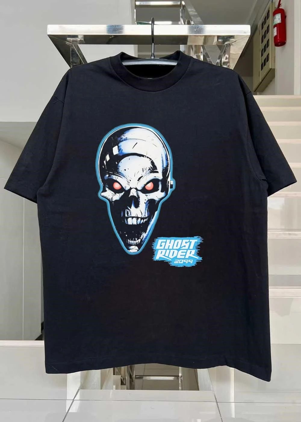 Ghost Rider 2099 Chrome Skull Head T-Shirt