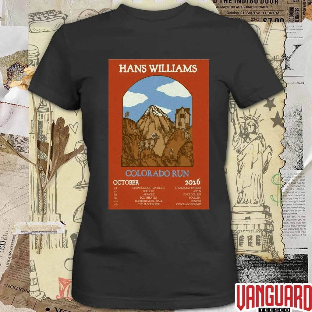 Hans Williams Pop-Up Shop Poster Tour Colorado Run October 2026 t-shirt