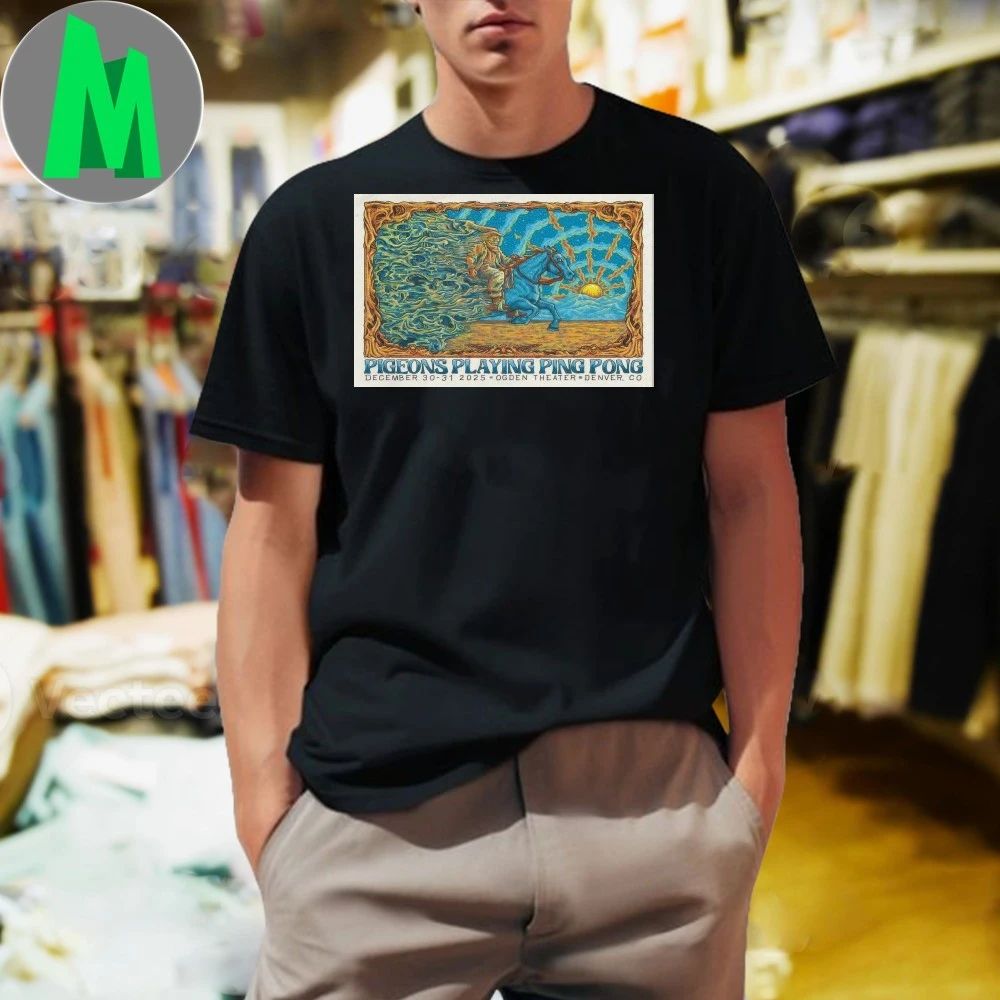Pigeons Playing Ping Pong Denver NYE Dec 30-31 2025 Poster Shirt