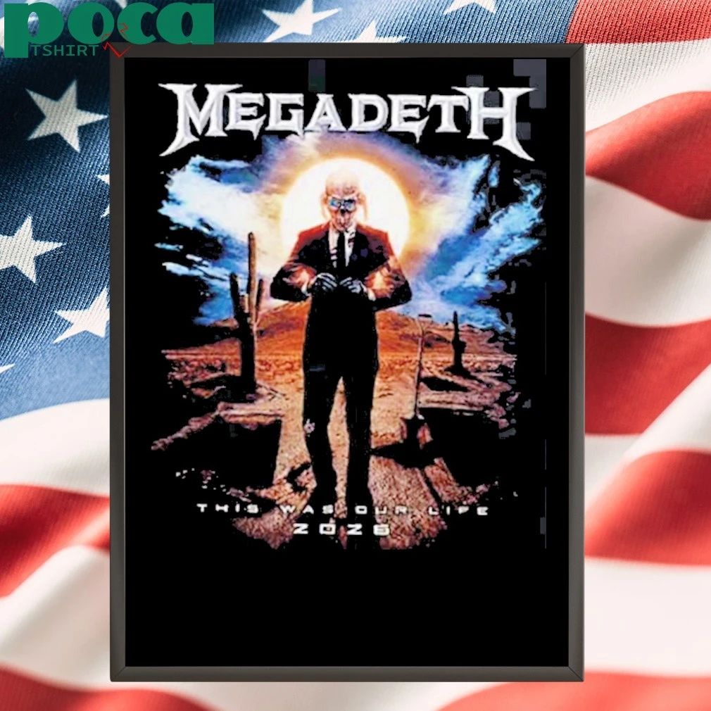 Megadeth This Was Our Life 2026 Latin America Tour Merch Official Gentle Vic Rattlehead With Dates Back T-Shirt