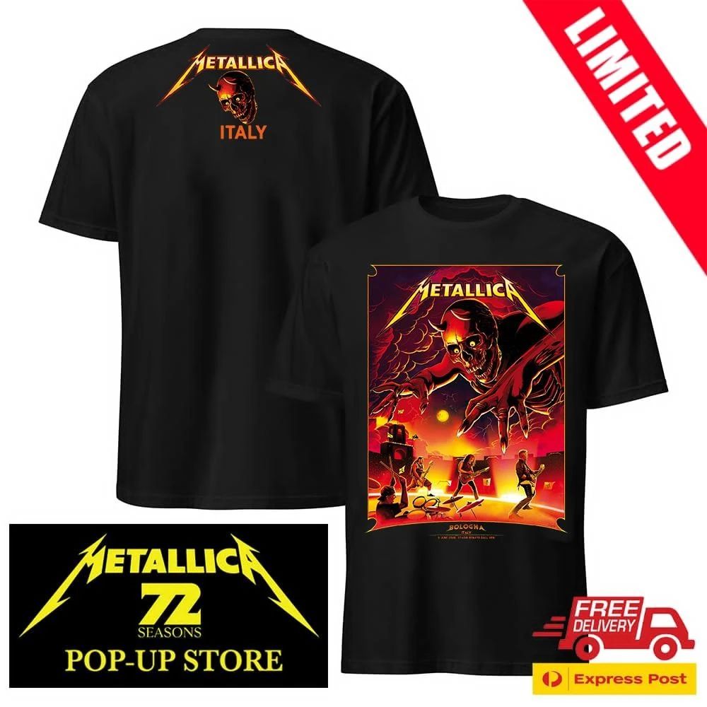 Metallica Stadio Renato Dall’Ara 2026 Two Sided Shirt