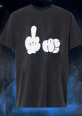 Hand Gestures Middle Finger Pointing Graphic T-Shirt