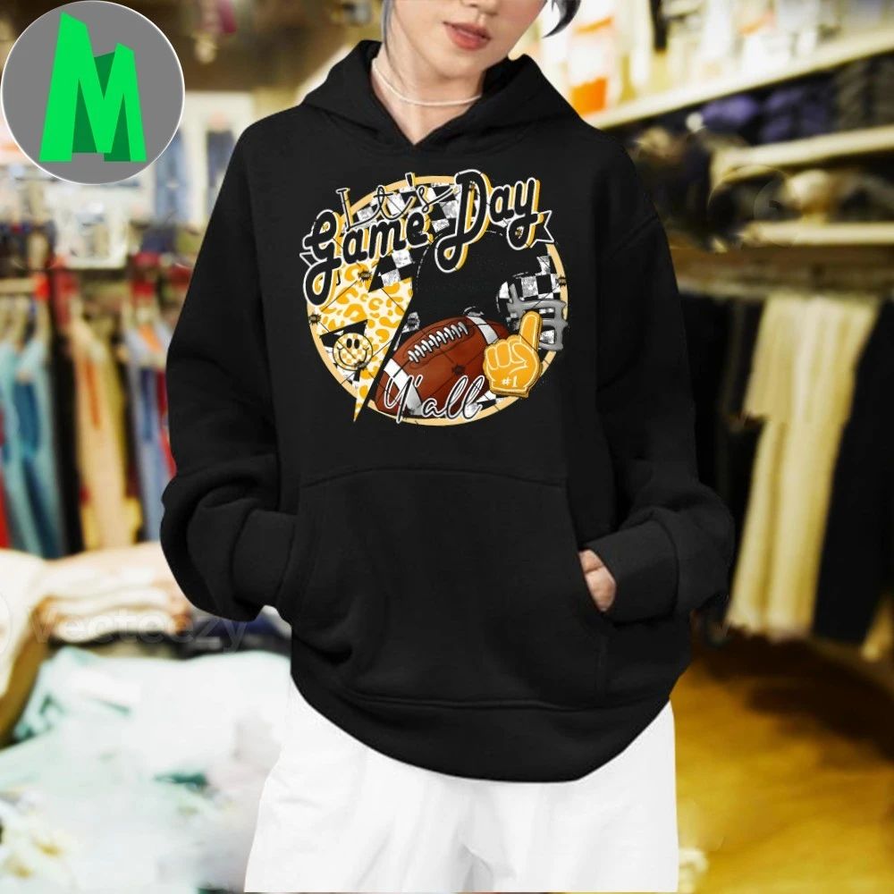 It’s Game Day Y’all Retro Football Team Spirit Black & Gold Shirt