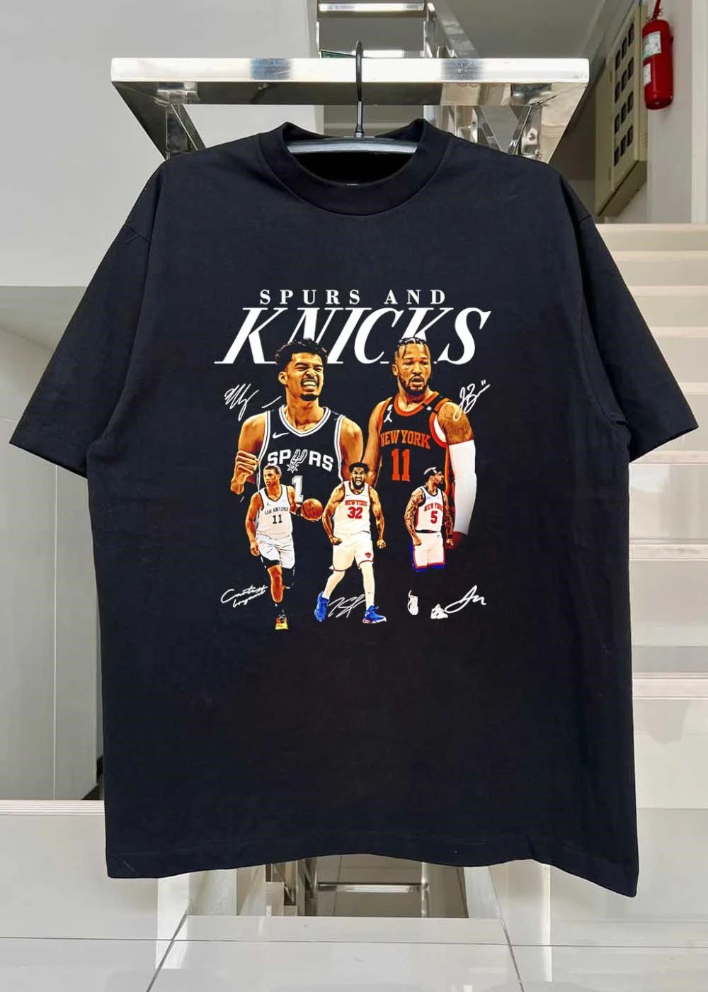 Spurs And Knicks Basketball Players Victor Wembanyama Jalen Brunson shirt