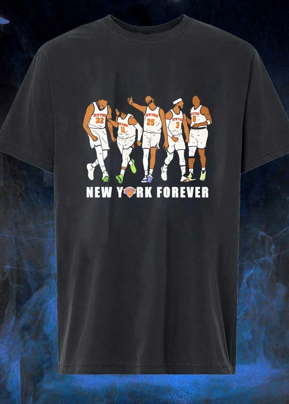 Knicks Fan Apparel Five New York Players Celebrating New York Forever T-Shirt