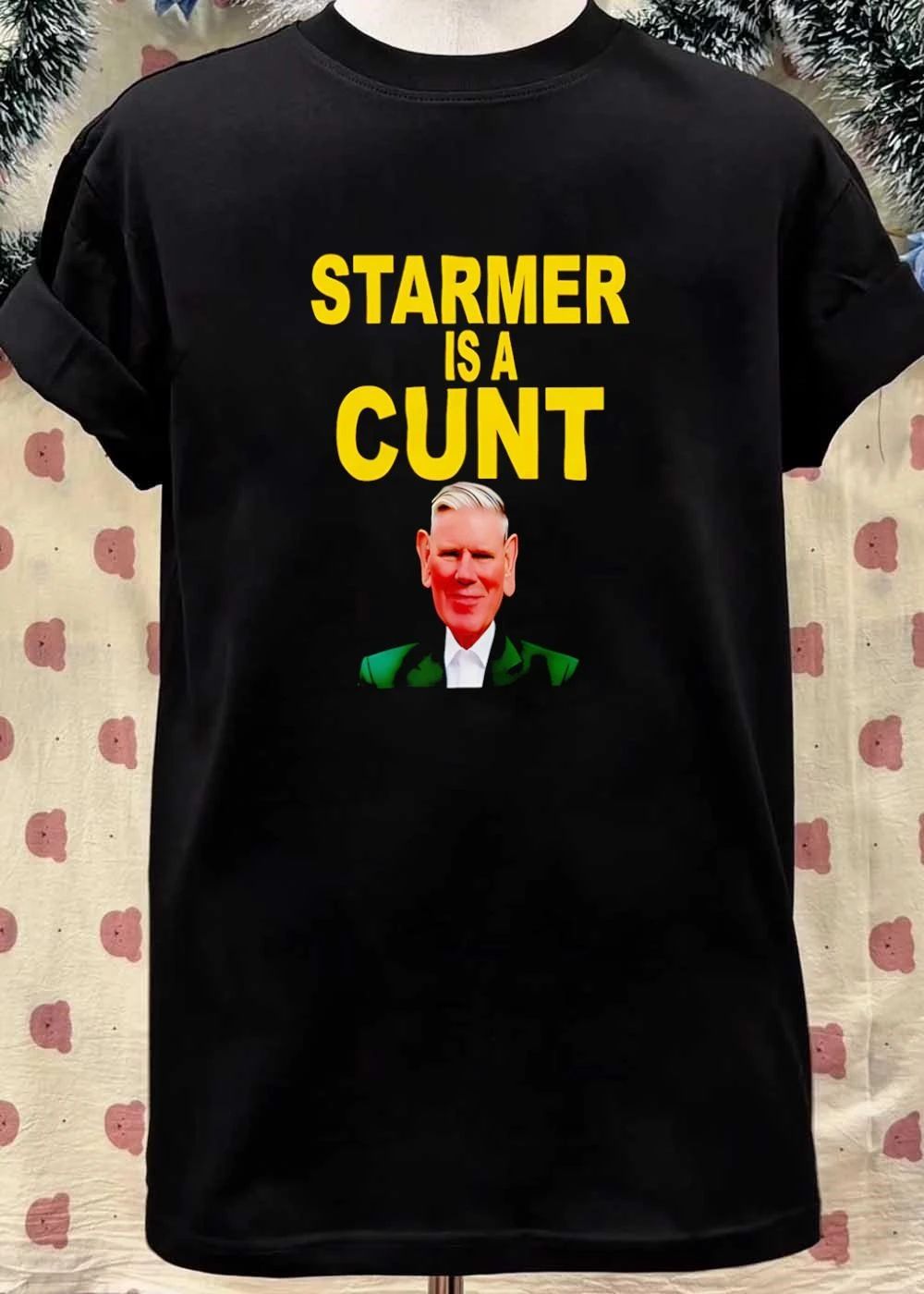Graphic Apparel Keir Starmer Offensive Slang Text Men’s T-Shirt