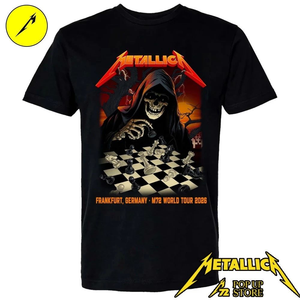 Metallica Frankfurt 2026 Shirt Vance Kelly Grim Reaper Chess Concert Tee