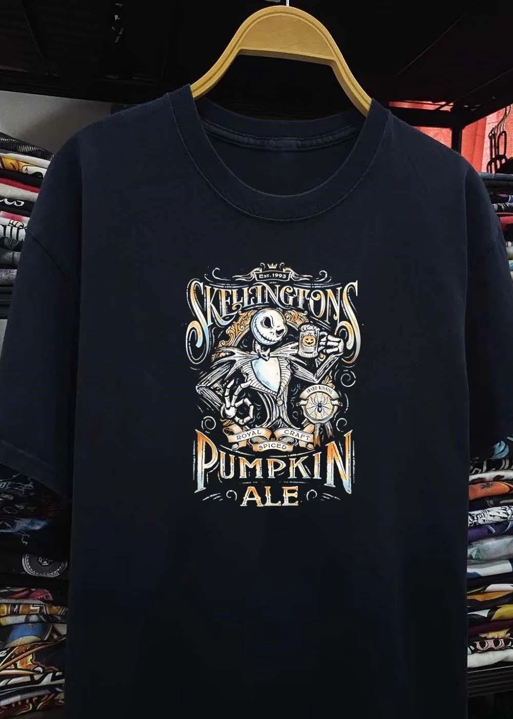 Est 1993 Jack Skellington Holding Beer Pumpkin Ale Award Winning Royal Craft Shirt