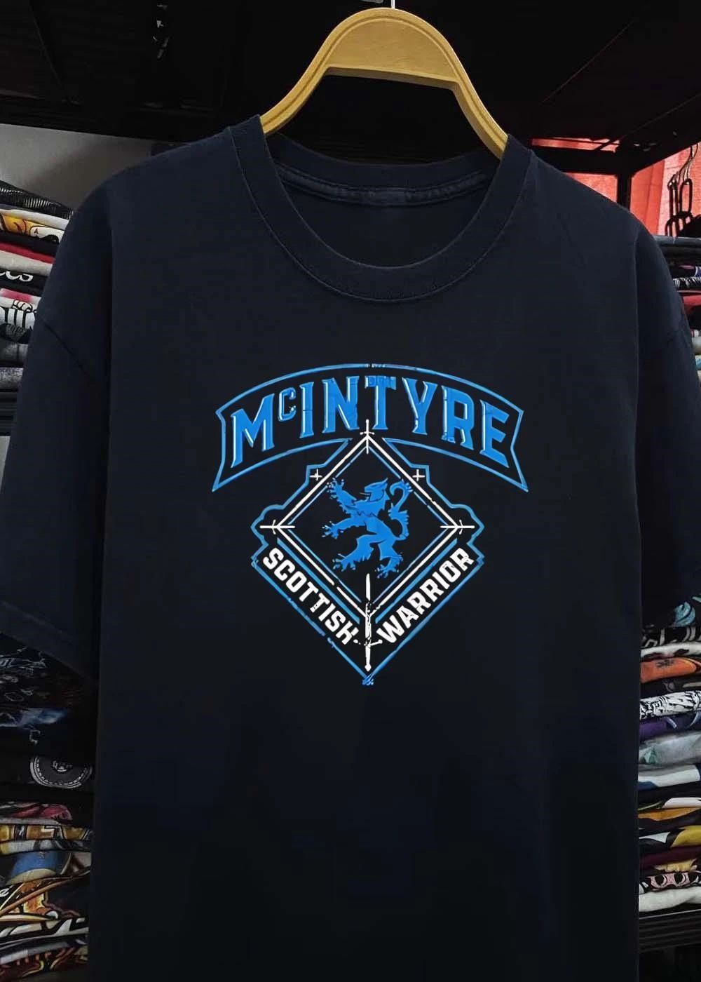 McIntyre Scottish Warrior Blue Crest Sword shirt