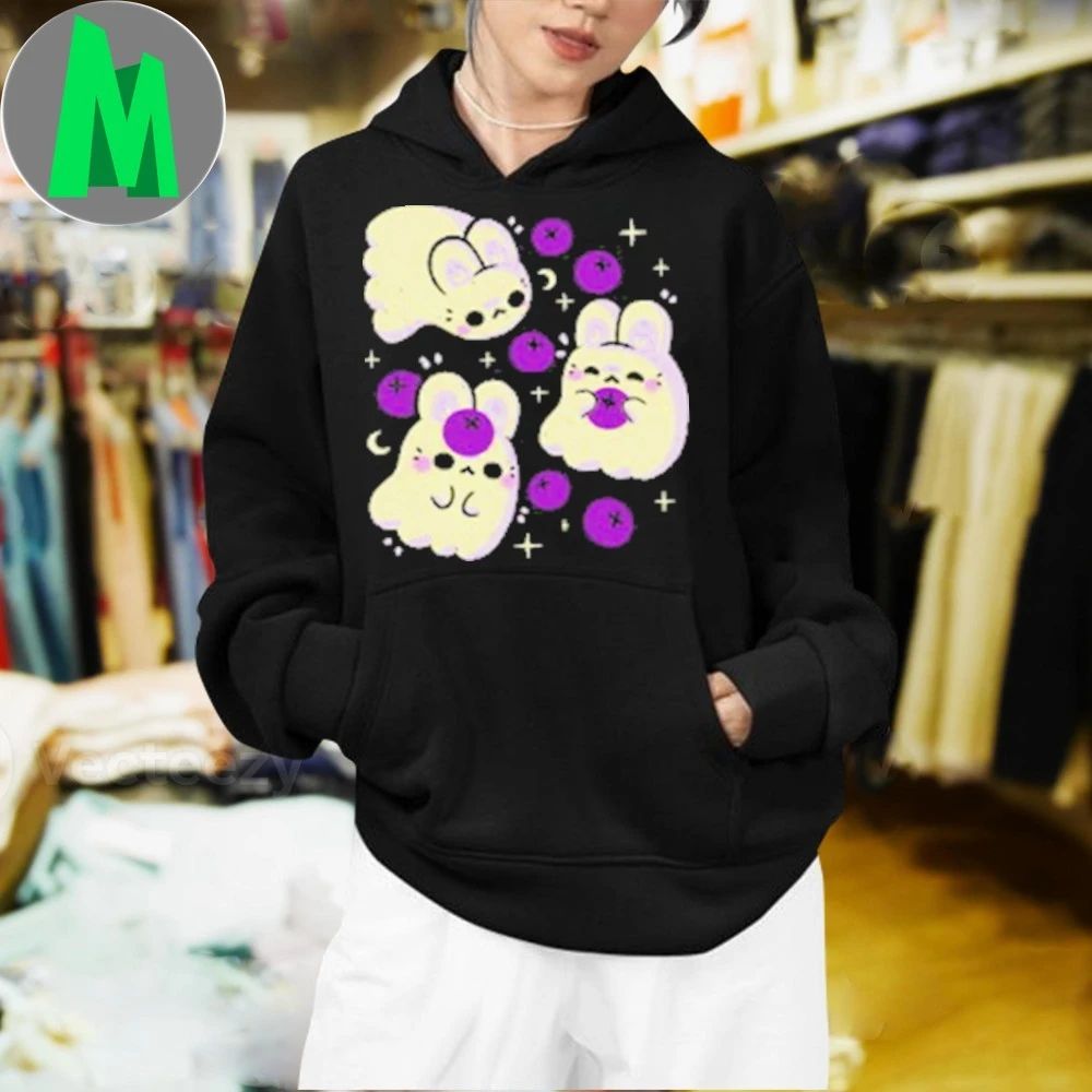 Cute Bunny Ghosts and Blueberries Shirt
