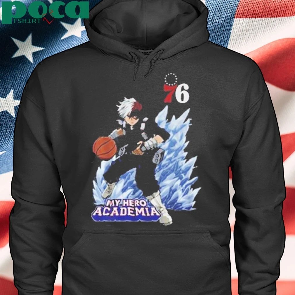 Hyperfly x NBA x My Hero Academia Todoroki Shoto Philadelphia 76ers shirt