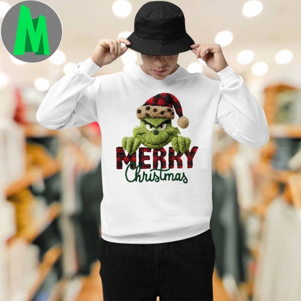 Grinch merry christmas patchwork merry christmas shirt