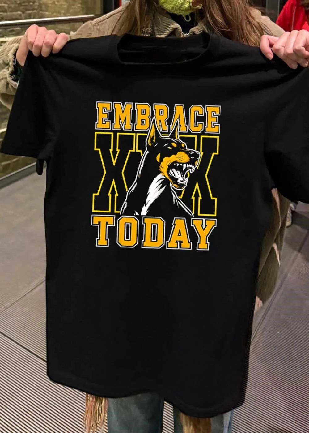 Embrace Today Angry Doberman Dog Graphic T-Shirt