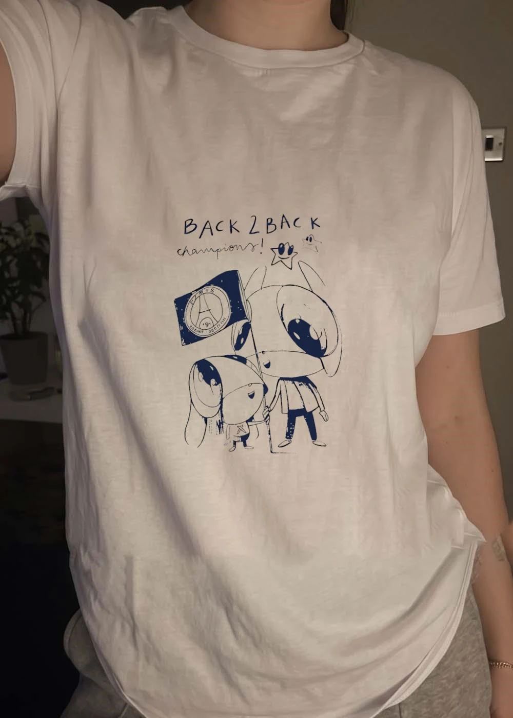 Back 2 Back Champions PSG Rabbit Mascot T-Shirt