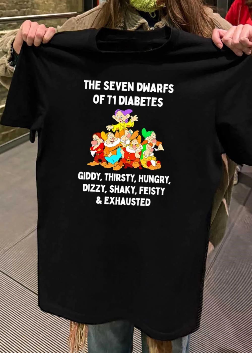 Seven Dwarfs Type 1 Diabetes Awareness Giddy Thirsty Hungry Dizzy Shaky Feisty Exhausted Symptoms shirt