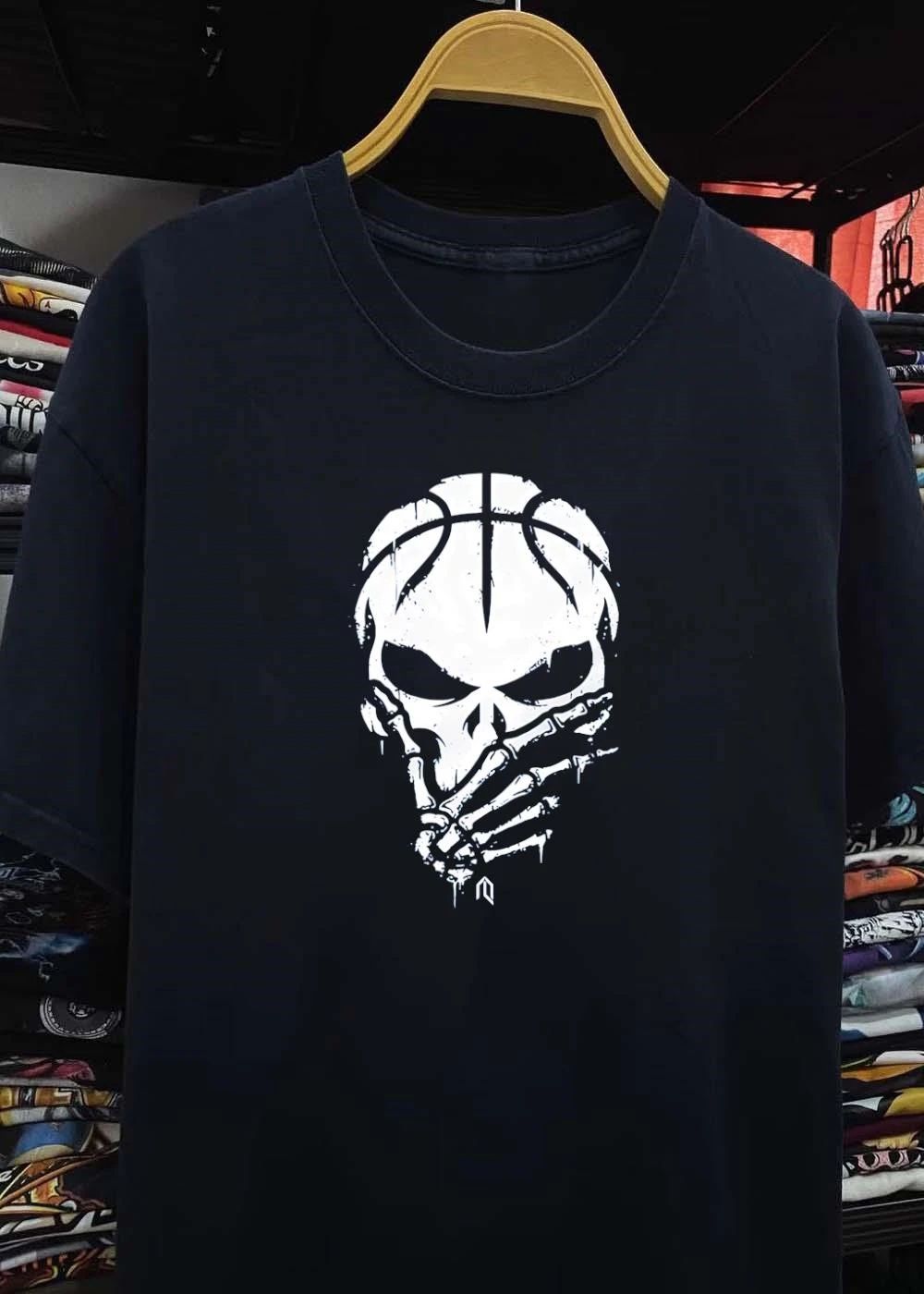 Logo Skull Basketball Skeleton Hand Silencing T-Shirt
