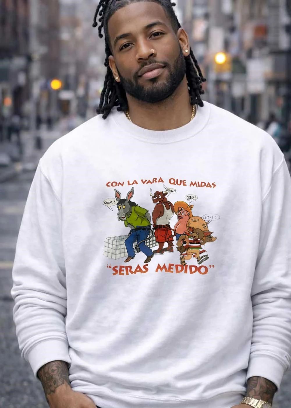Con La Vara Que Midas Seras Medido Donkey Bull Pig Chihuahua Shirt