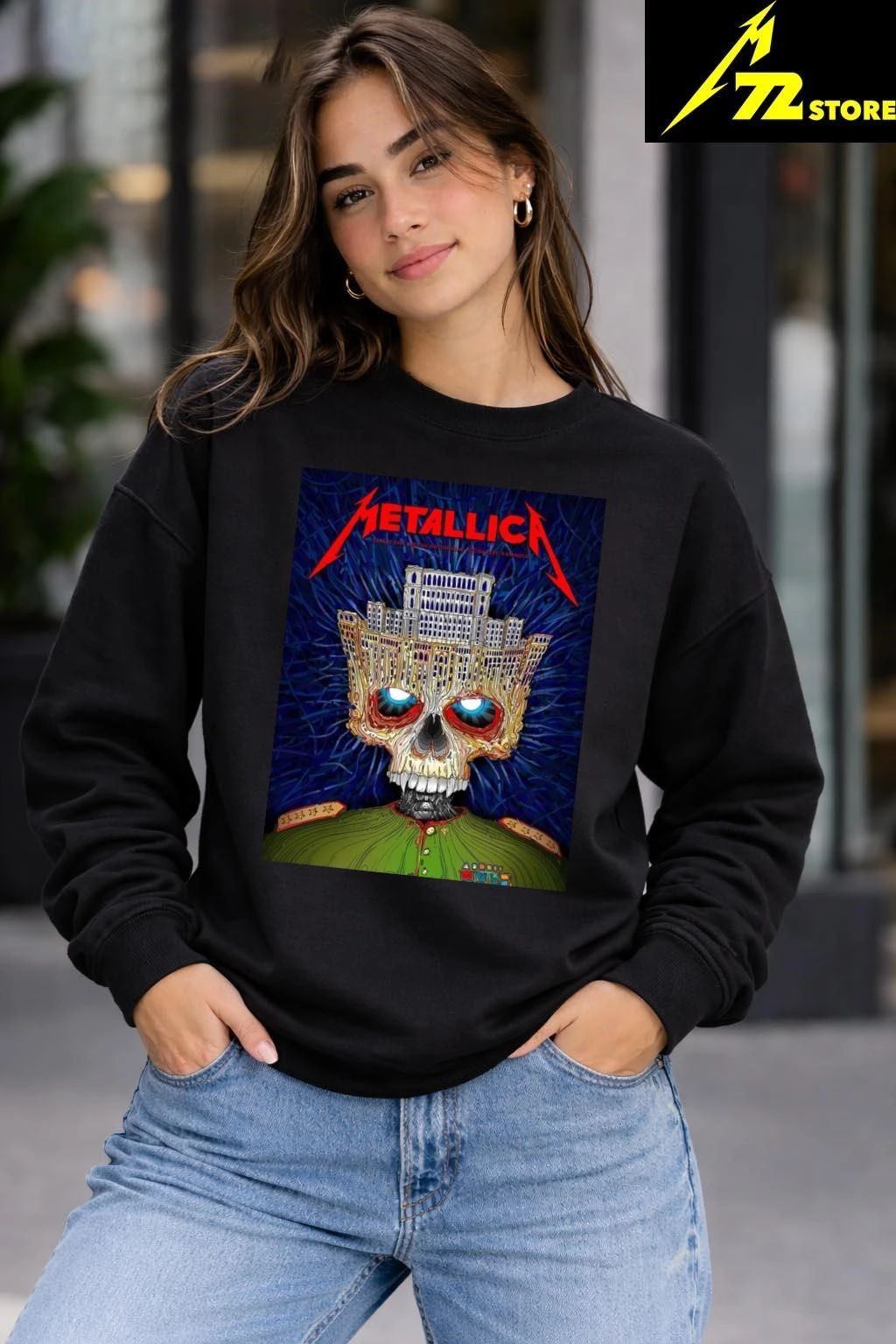Metallica M72 Bucharest 2026 Stadium Tour Bucharest Romania At Arena Nationala On 13 May 2026 Palace Of Parliament Crown Skull Shirt