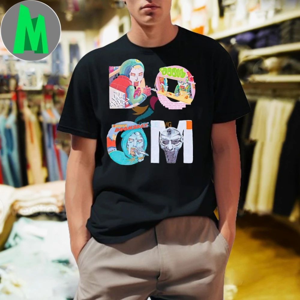 Mf Doom Comic Collage Head Mask Hip Hop Rap Legend Shirt