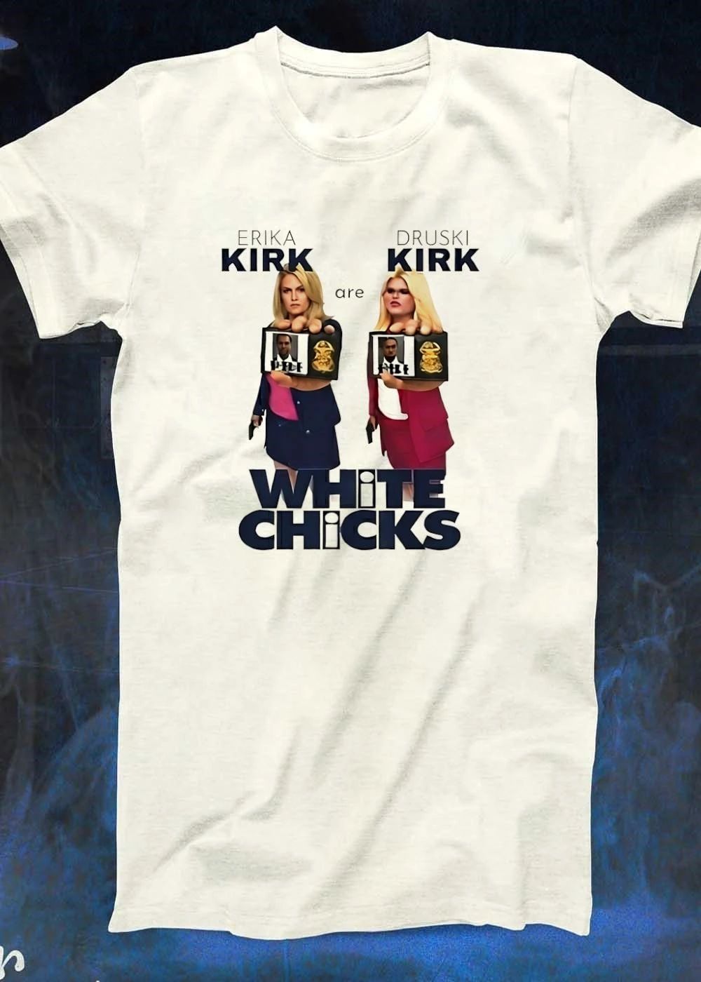 Funny Movie Parody Erika Kirk and Druski Kirk are White Chicks T-Shirt