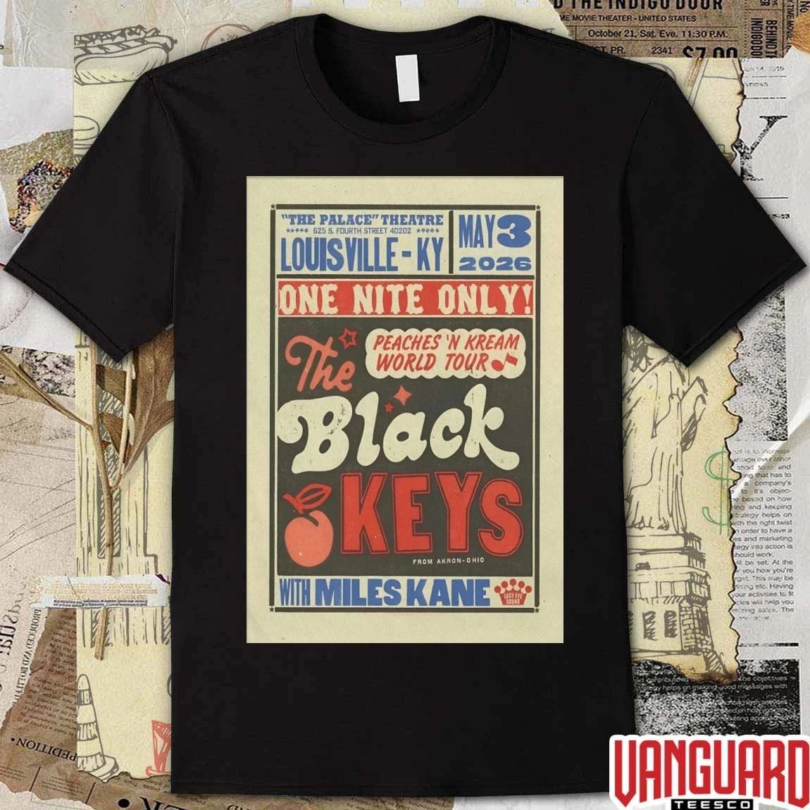 The Black Keys Peaches ‘N Kream World Tour May 3 2026 Louisville KY Poster t-shirt