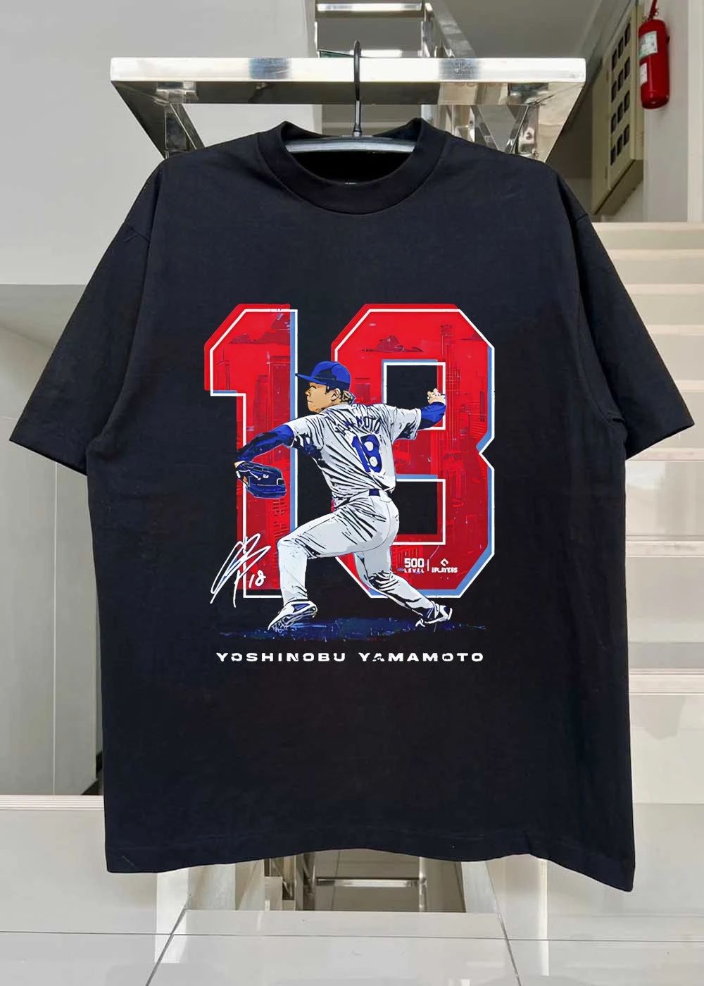 Yoshinobu Yamamoto 18 Los Angeles Dodgers Japanese signature shirt