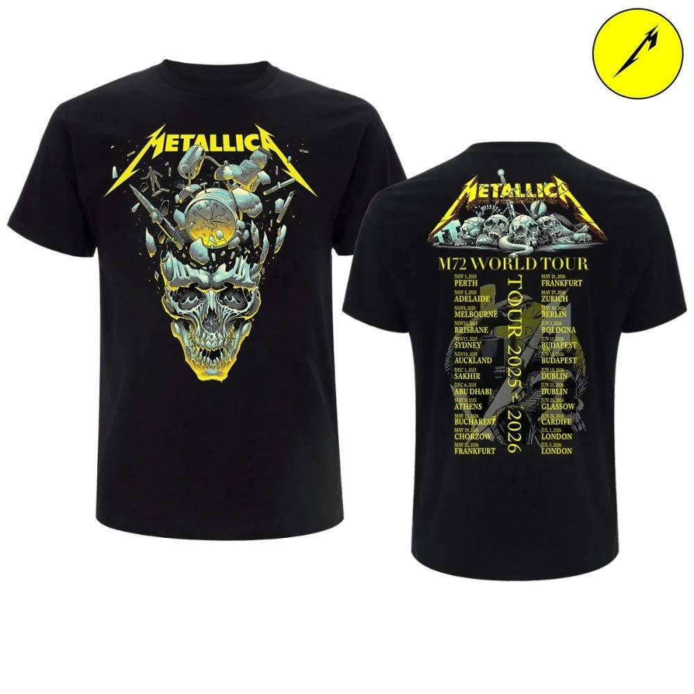 Metallica Pop-up Store M72 World Tour 2026 Skull Tour Dates T-Shirt – Limited Edition