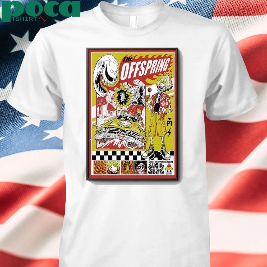 The Offspring Aug 16 2025 In Tinley Park IL Poster shirt