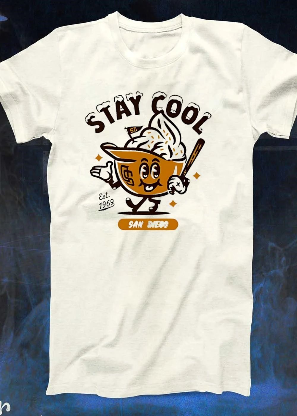 San Diego Padres Stay Cool cream Est 1969 cartoon shirt