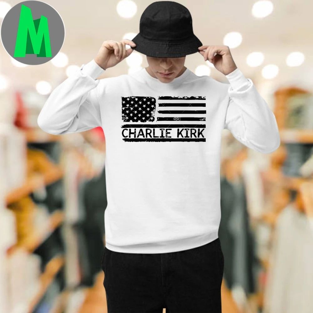 Charlie Kirk American Flag Pray for Charlie Kirk T-shirt