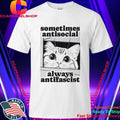Cat Sometimes Antisocial Always Antifascist Shirt
