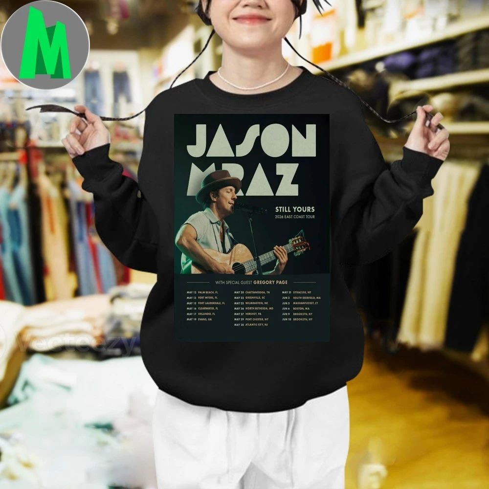 Original Jason Mraz East Coast Tour 2026 Poster Shirt
