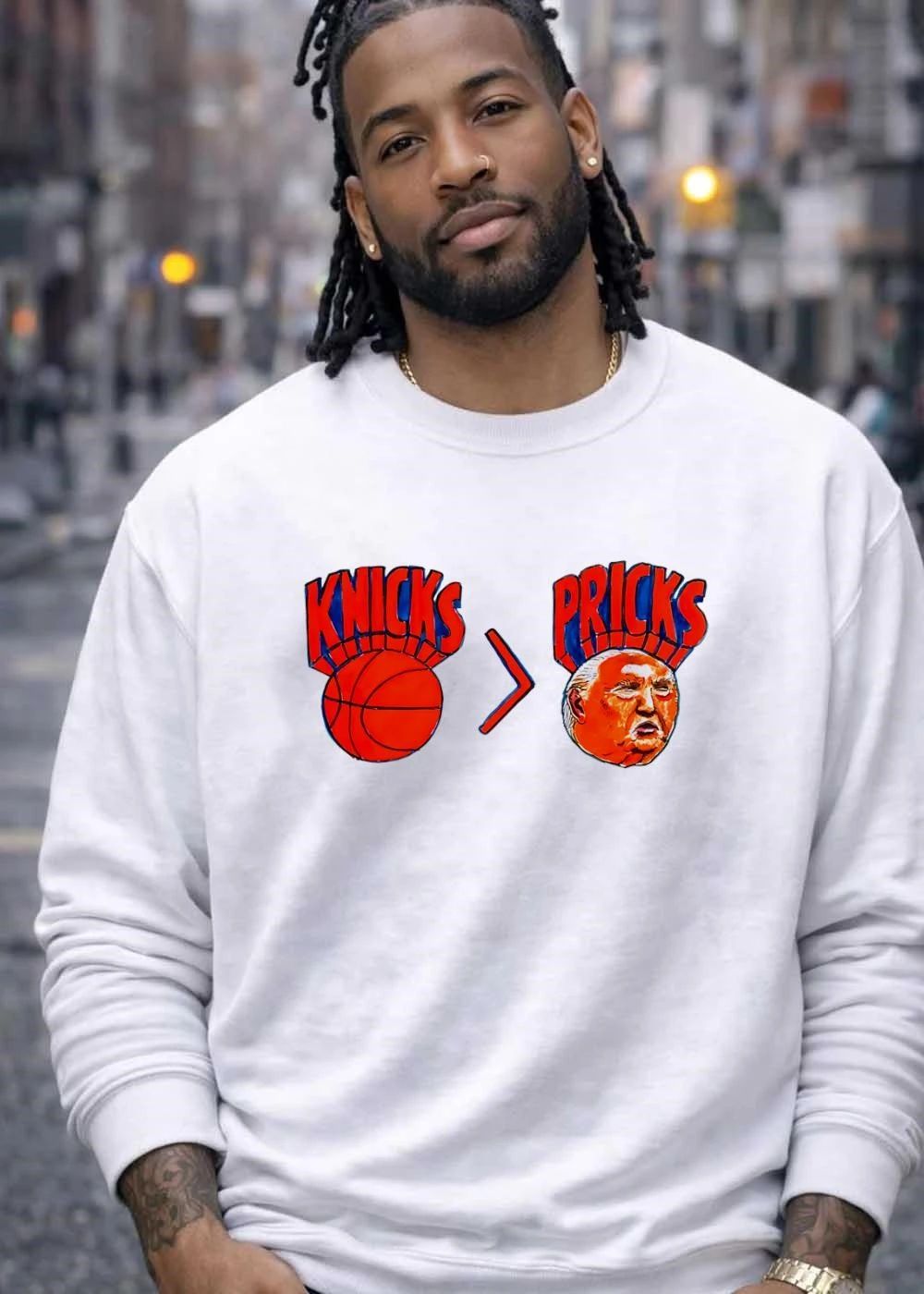 Knicks Greater Than Pricks Donald Trump Basketball Mashup T-Shirt