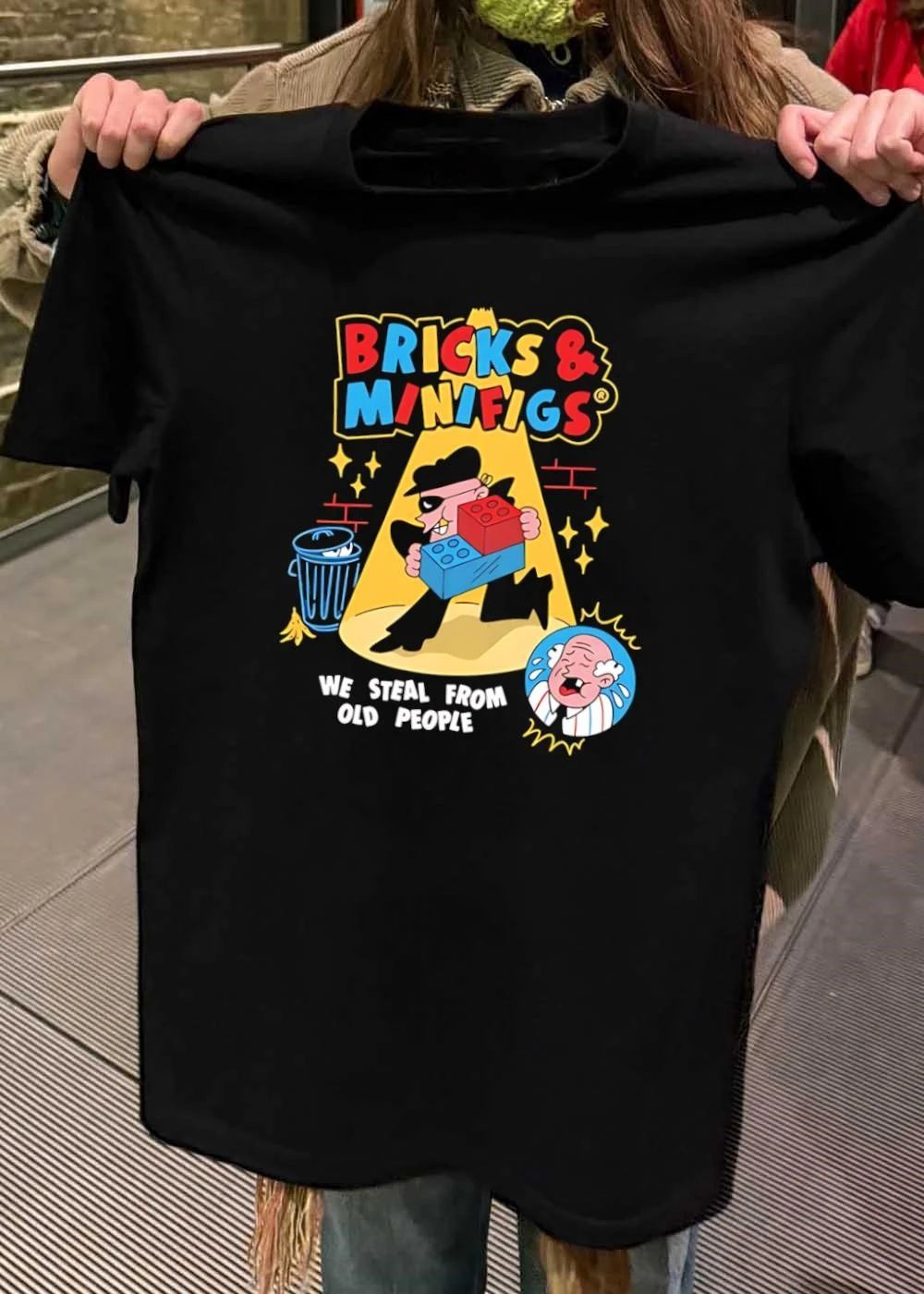 Bricks and Minifigs Thief Stealing Blocks We Steal from Old People T-Shirt